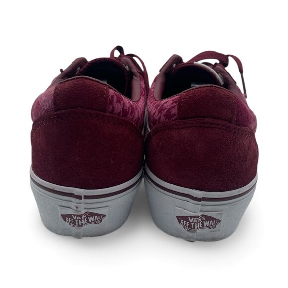 VANS Ward Platform Burgundy Plaid Mix Port VN0A3TLCPRT Old Skool Sneakers W8 - Picture 5 of 7
